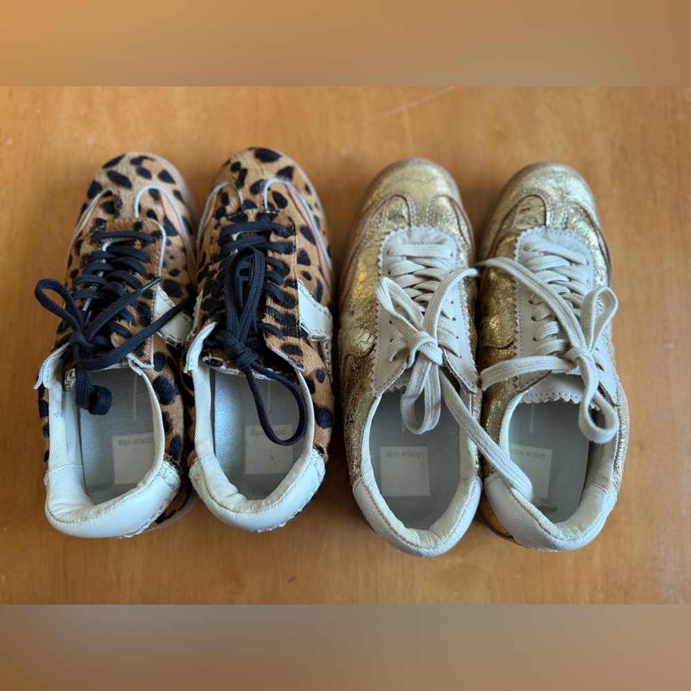 Dolce Vita Leopard-Print Sneakers in Tan, Black & White - Picture 10 of 10